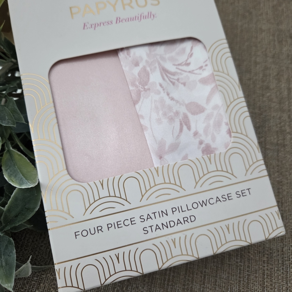 Papyrus Satin Pillowcase Set - Blush and Floral - Picture 3 of 6